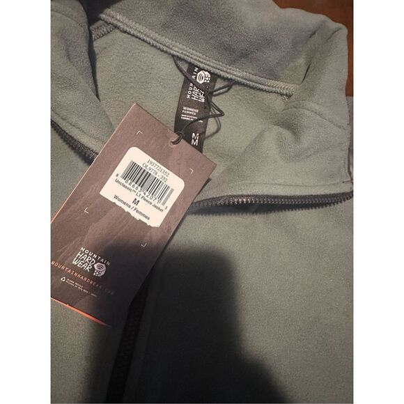 Mountain Hardware Women’s Unclassic LT Fleece Jacket Zip Up Green Gray New Sz M - Picture 4 of 12